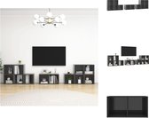 vidaXL Televisiemeubelset - Classic - TV-meubel - 37 x 35 x 37 cm - Hoogglans grijs - Kast