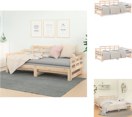 vidaXL Grenen Houten Slaapbank - Dubbel Bed - 90x200 cm - Bed