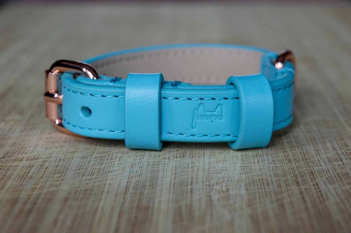 Friempies leren halsband azure | S