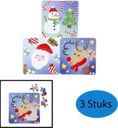 Kerst Puzzel 3 STUKS - Puzzels - Kerstman - Legpuzzels - STEM - Educatief - Voor Kinderen - Speelgoed - Traktatie voor Kinderen
