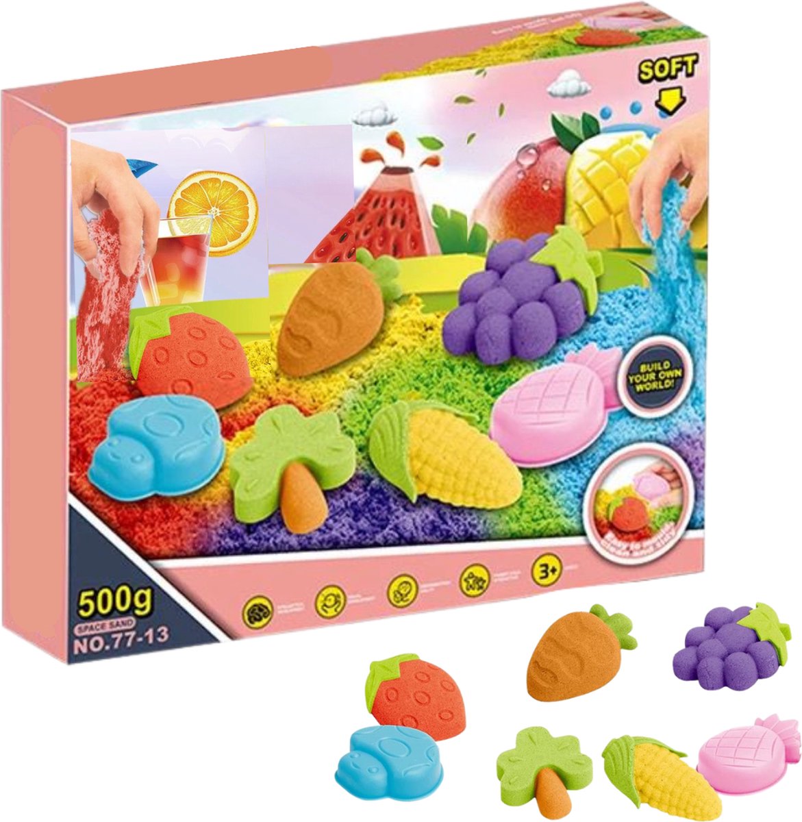 Speelzand - Speelgoed � Kinetic Sand � Inclusief twee kleuren en vormpjes � Magic Sand � Voor jongens en meisjes