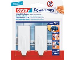 Tesa Powerstrips haken - 4x - large - plakstrips - bevestiging - opplak haakjes - Klusbenodigdheden - Verwijderbare haken