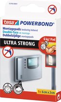 9x Tesa dubbelzijdig montagetape pads wit extra sterk 6 x 2 cm - Klusmateriaal - Huishoudartikelen - Tesa Powerbond - Montagetape - Extra sterk - Dubbelzijdig tape