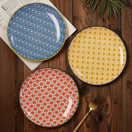 MALACASA, Serie Blance, 6 stuks dessertborden, porselein, platte