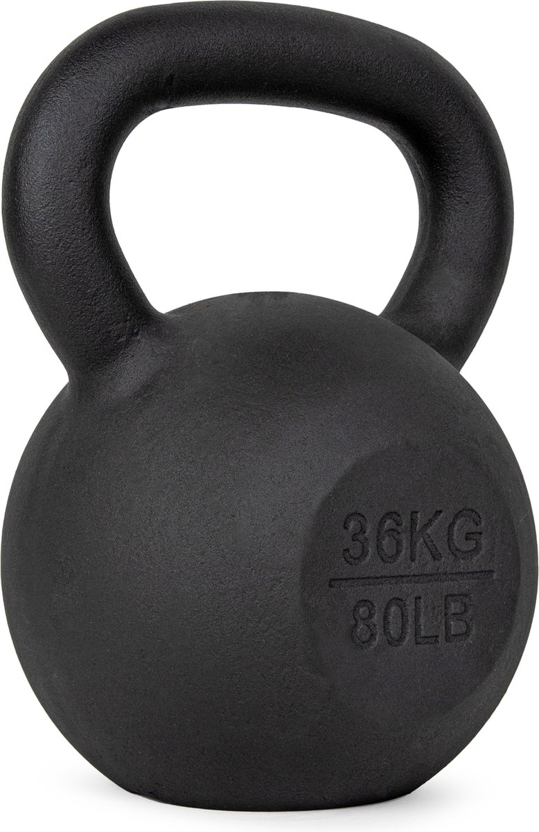 Bol.com VirtuFit Kettlebell Pro - Kettle Bell - Gietijzer - 36 kg - Zwart - Sport Gewicht - Ergonomische & Brede Handgreep - Ges... aanbieding