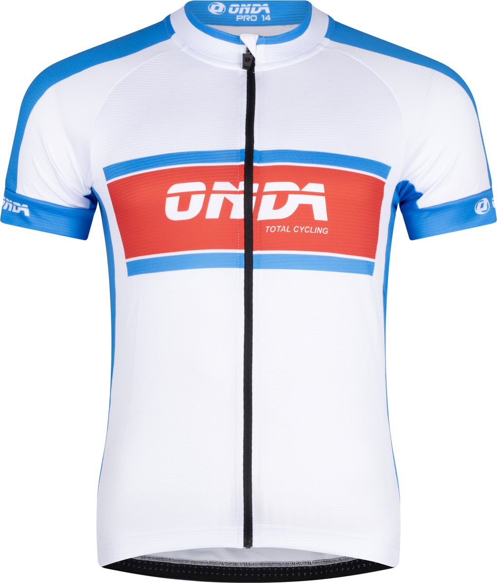 ONDA Fietsshirt korte mouw heren Wit Rood Blauw - Pro Minho - XXL