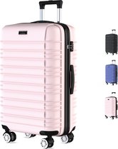 Voyagoux® AVALON - Bagage à main Valise de voyage - 39L - Valises - Valise de voyage à roulettes - Rose clair - Serrure TSA
