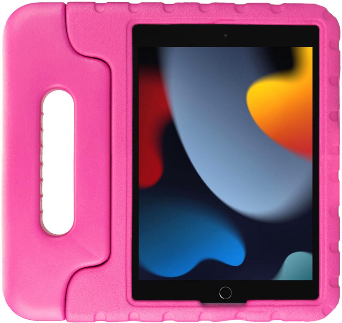 HappyCase Kinder Tablethoes Geschikt voor Apple iPad 10.9 (2022) | Kindvriendelijke Hoes | Beschemhoes | Kinderhoes | met Handvat en Standaard | Roze
