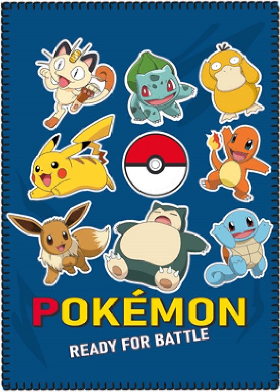 Pokémon fleece deken Battle - 100 x 140 cm. - Pokemon plaid - polyester