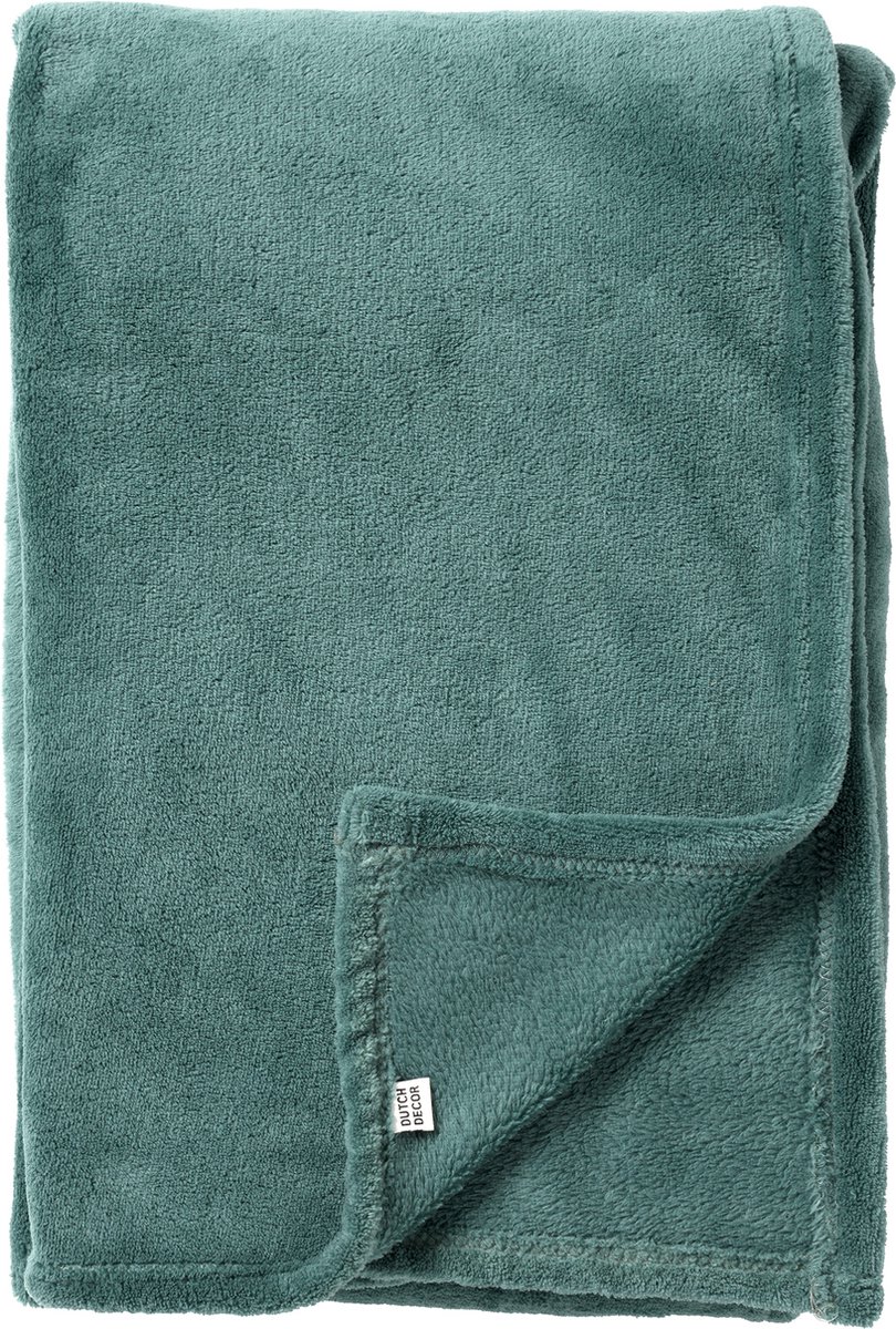 Dutch Decor OWEN - plaid 130x160 cm - coral fleece deken - heerlijk zacht - Sagebrush Green - groen Blauwgroen