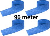 Crepe slinger - slingers blauw 4x 24 meter = 96 meter