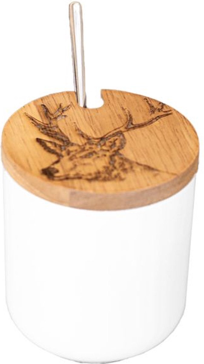 Suiker- of jampot met lepel Edelhert - 9x8 - Scottish Made