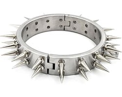 Heavy BDSM Spike halsband - RVS - Choker - Fetisj - SM - Slave - Man