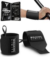 Bretelles de Poignet Breaking Limits pour Fitness & Crossfit - Bracelets pour Musculation - Attelle de Poignet - Zwart - 2 Pièces
