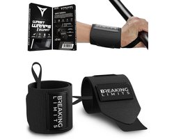 Breaking Limits Wrist Wraps voor Fitness & Crossfit – Polsbandjes voor Krachttraining –Polsbrace - Zwart - 2 Stuks