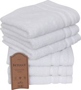 Betully ® - Gastendoeken 30 x 50 cm - set van 6 - Hotelkwaliteit Handdoeken – Zware kwaliteit 500 g/m2 Wit