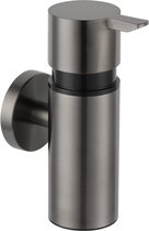 Saqu Nemo Zeepdispenser - 90 ml - Gunmetal - met Bevestiging - 5,5x9,8x14 cm - Zeeppompje