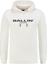 Ballin Amsterdam - Heren Slim fit Sweaters Hoodie LS - Off White - Maat L