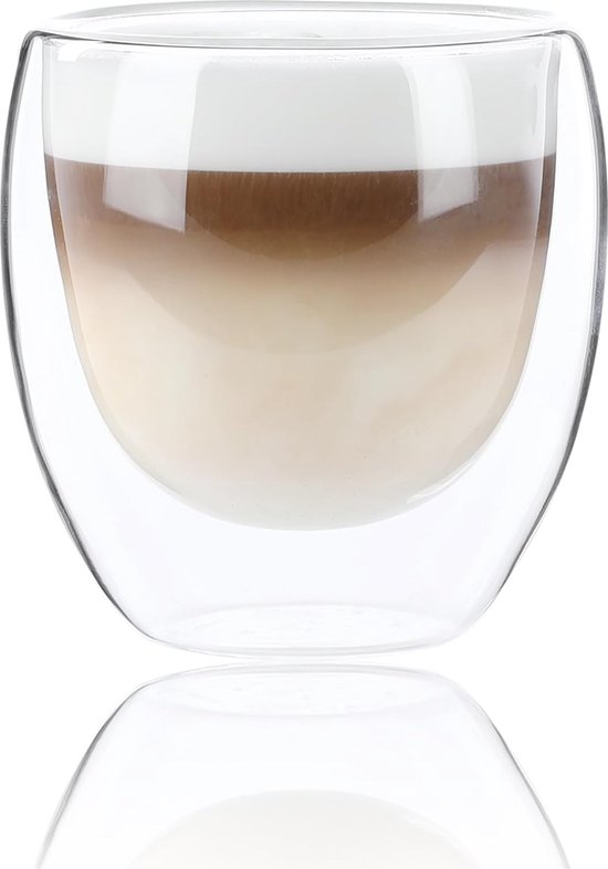 YEM 6 X 300ml Doppelwandige Thermo-Gläser, Für Latte Macchiato Cocktails Desserts Tee Glas Set Doppelwandgl Ser Bee