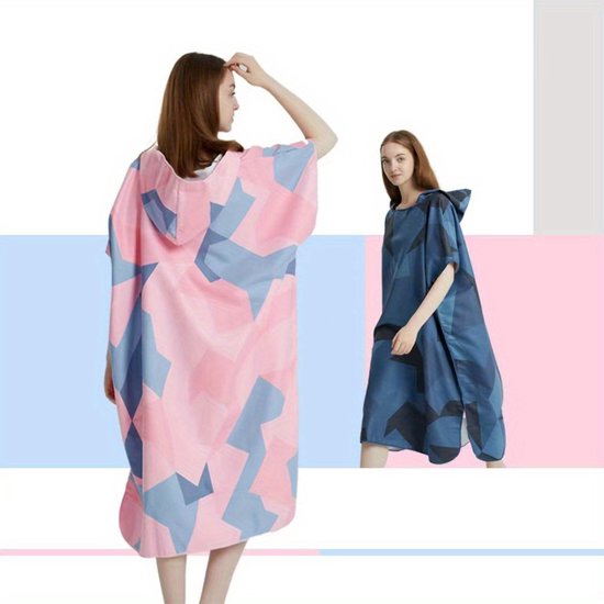 Livano Surf Poncho pour Adultes - Serviette à langer douce - Femme et homme - Blauw