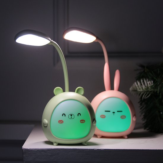Dailyiled - kinder nachtlamp - cartoon - 3 standen - draaibaar - groen van Dailyiled — afbeelding 4