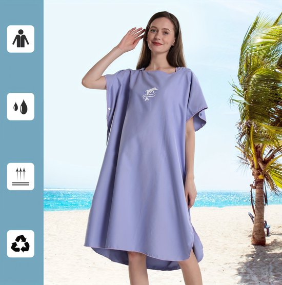 Livano Surf Poncho Pour Adultes - Serviette à Langer - Femme & Homme - Doux - Marine
