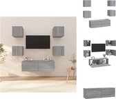 vidaXL Wandmeubel - TV-meubel - Grijs Sonoma Eiken - 30.5x30x30cm en 100x30x30cm - Inclusief 4x S en 1x L - Kast