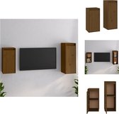 vidaXL - Televisiekasten - Massief grenenhout - Honingbruin - 30 x 30 x 60 cm - 30 x 30 x 80 cm - Montage vereist - Kast