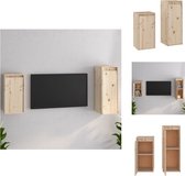 vidaXL TV-kast - massief grenenhout - 30x30x60 cm - 30x30x80 cm - Kast