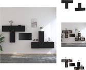 vidaXL Televisiemeubelset - klassiek design - massief grenenhout - zwart - 45x30x35cm - 30x30x100cm - 60x30x35cm - Kast