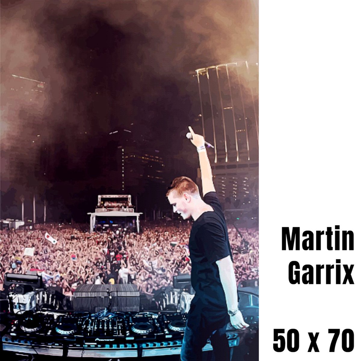 Allernieuwste.nl® Canvas Schilderij DJ Martin Garrix - diskjockey en muziekproducent - 50 x 70 Kleur - Merkloos