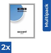 Nielsen Accent 13x18 aluminium argent mat 53224 - Cadre photo - Pack économique 2 pièces
