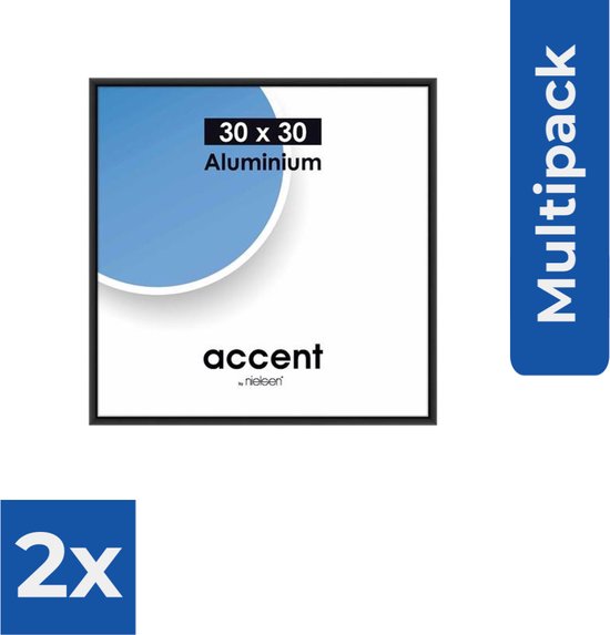 Nielsen Accent 30x30 aluminium zwart 54126 - Fotolijst - Voordeelverpakking 2 stuks