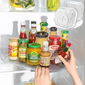 Réfrigérateur, plateau tournant, organisateur, rectangulaire, organisateur de réfrigérateur avec plateau tournant antidérapant, organisateur, koelkast, rotatif, koelkast, étagère à épices pour koelkast, cuisine