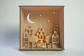 Booknook - Oud Hollands - DIY - Bouwpakket - Knutselen - Kerst - Modelbouw - Miniatuur - Hout - Diorama