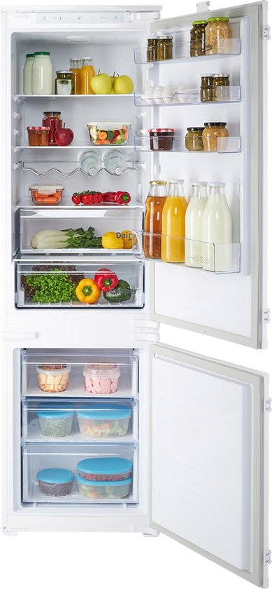Inbouw koel-vriescombinatie Beko 271L energiezuinig stil ProSmart invertercompressor MinFrost CoolRoom veiligheidsglas