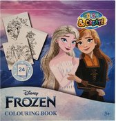 Disney - Frozen - Mini kleurblok - 10,5 x 10 cm - dik papier - 24 kleurplaatjes - scheurblok - Prinsessen - creatief - schoenkado - sinterklaas - cadeau