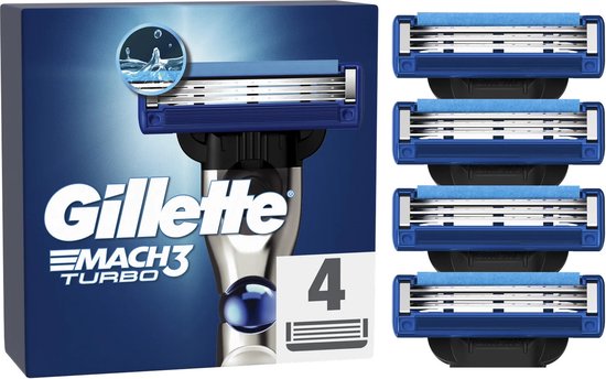 Gillette Scheermesjes Mach 3 Turbo - 4 stuks