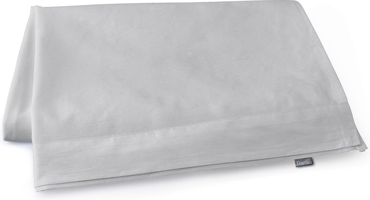 Eleganzzz Laken Katoen Perkal - Licht Grijs - Laken 150x250cm - Eenpersoons - Lakens