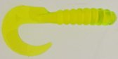 5x Twister enkel 7,5cm - 3 inch in de kleur chartreuse
