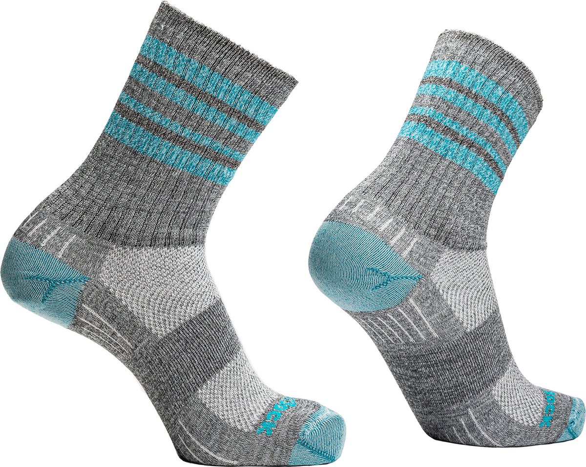 Wrightsock Escape Crew Stripes 42-46 Turquoise