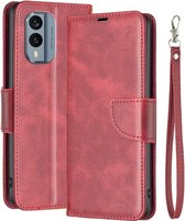 Geschikt voor Nokia X30 5G lederen hoesje portemonnee hoesje holster met kaarthouder stand-view flip - Rood