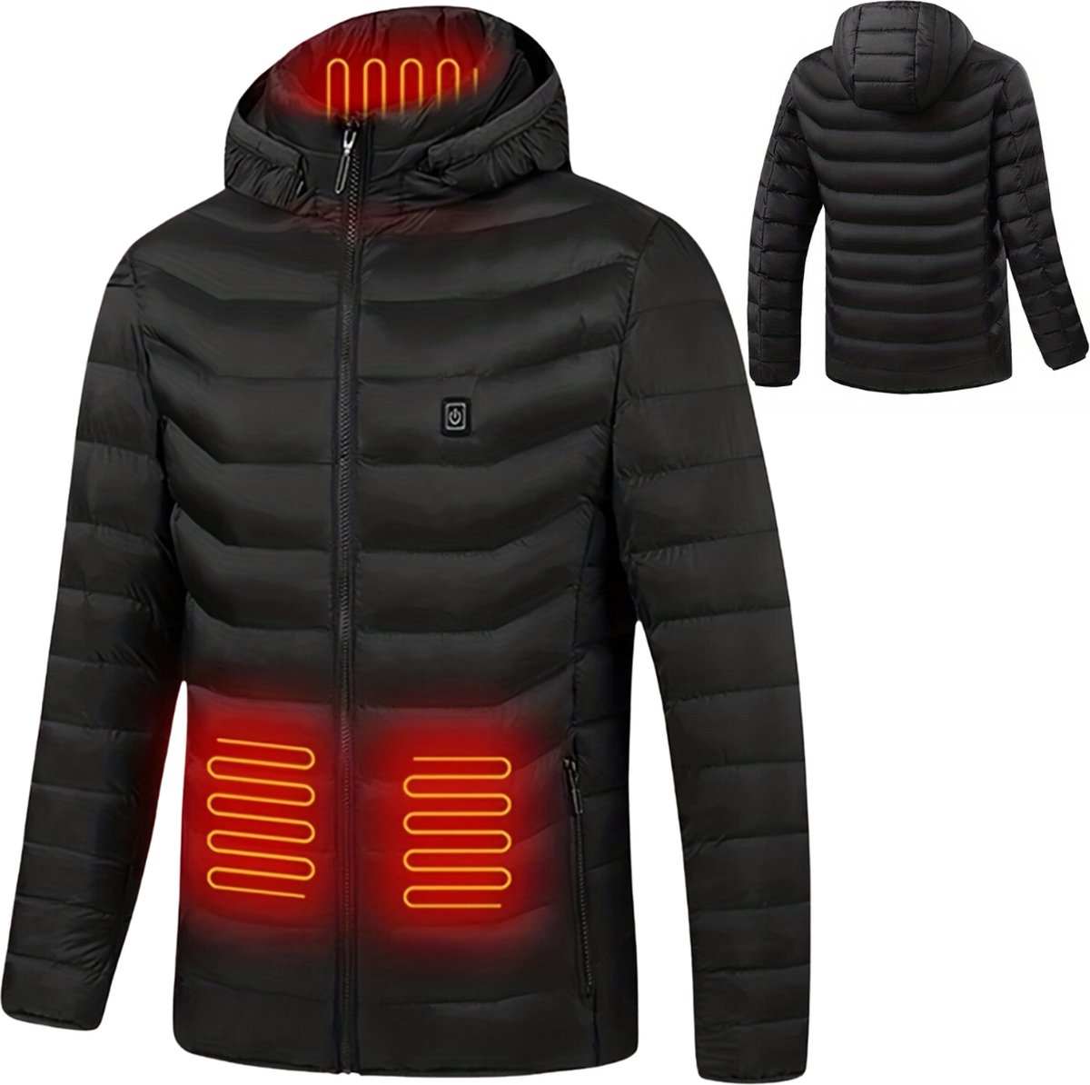 Livano Verwarmde Jas Heating Jacket Thermo Jas Elektrische Kleding Jas Met Verwarming 3 Standen Heren Zwart