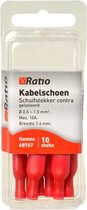 Ratio® Kabelschoen Schuifstekker contra geïsoleerd 0,5-1,5mm² - Vlakstekker - Rood - 10st op blister