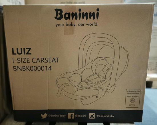 Baninni i-Size Autostoel Groep 0+ Luiz Zwart + Adapterset van Merkloos — afbeelding 2