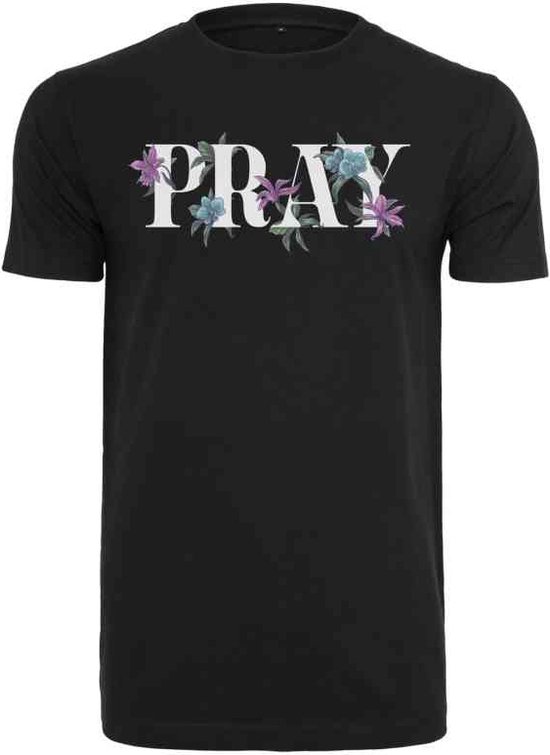 Mister Tee - Flower Pray Heren T-shirt - 5XL - Zwart