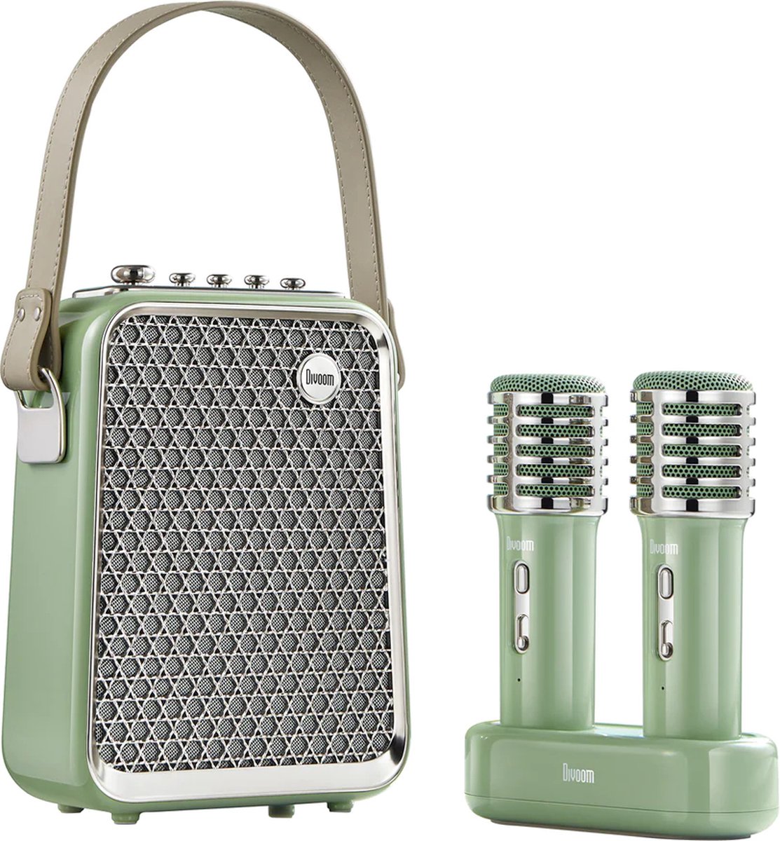 Divoom Songbird HQ - Karaokeset - 2 Microfoons - 50Wh - 8 uur speeltijd - Groen
