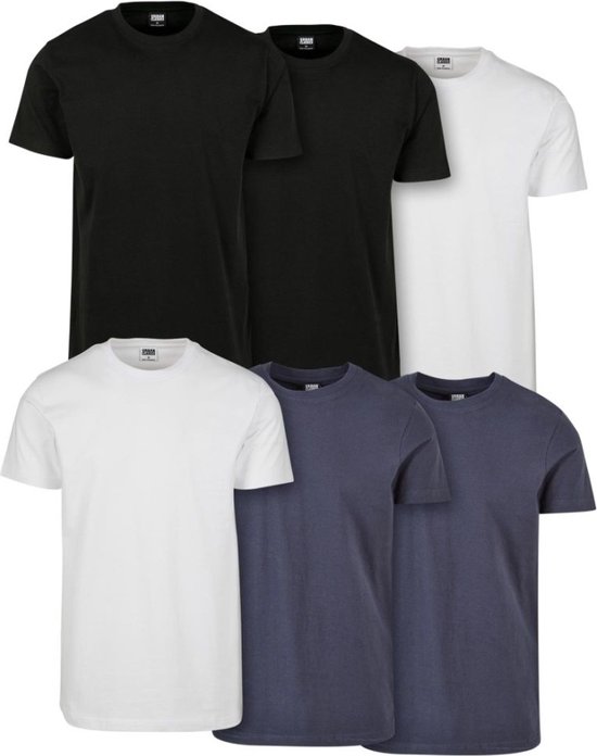 Urban Classics - Basic 6-Pack Heren T-shirt - L - Multicolours
