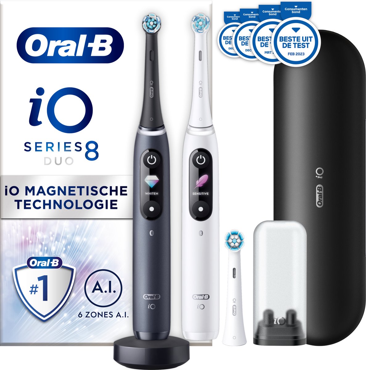 Oral-B iO 8 - Wit En Zwart - Elektrische Tandenborstels - Duopack - Oral B