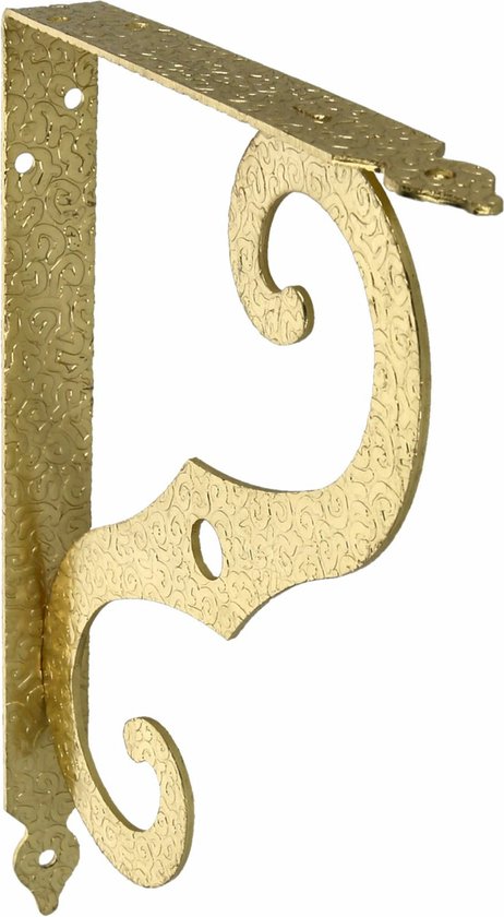 AMIG Support d'étagère/support/support mural Baroque - métal - laiton - H250 x L190 mm - Jusqu'à 100 kg - supports d'étagère